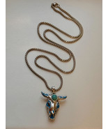 Men’s Women’s Skull Cow Head Pendant Glow In The Dark Luminous Stainless... - $16.23