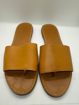 Madewell Flats Sandal Women&#39;s 8.5 Brown Leather Slip On Open Toe Comfort... - £18.67 GBP