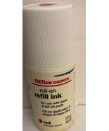 Office Depot Brand Roll On Ink, 2 Oz, Red-Brand New-RARE-SHIPS N 24 HOURS - $9.78