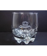 Crown Royal whisky glass crown &amp; pillow logo round dimpled base 8 oz - £4.67 GBP