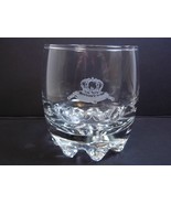 Crown Royal whisky glass crown &amp; pillow logo round dimpled base 8 oz - $5.95