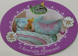 Disney Fairies Tinkerbell Butterfly Glow Pillowcases (2) Bedding New - £29.38 GBP