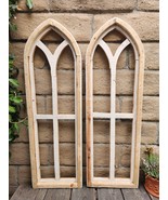 Set of 2, 37&quot; H, Pisa Farmhouse Arch Wood, Cathedral, Primitive, Shabby - $90.31 CAD
