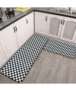 Black and White Checkered Kitchen Mat – Non-Slip Flannel Floor Rug for M... - $75.71 CAD
