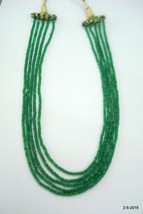 vintage green onyx gemstone faceted beads necklace strand 5 line india - £115.37 GBP