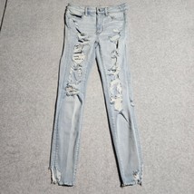 American Eagle Jeans Womens Size 6 Super Super Stretch Hi-Rise Destroyed... - $15.47