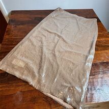 Abercrombie &amp; Fitch Women's XL Beige Sequin Knee Length Pencil Skirt Hol... - $44.55