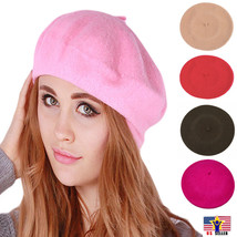 100% Wool Artist Beret Hat Cap Casual Classic Solid Beanie French Women Style - £5.41 GBP+