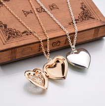[Jewelry] Fashion Love Heart Frame Memory Gold Silver Necklace for Woman Lady - £7.83 GBP