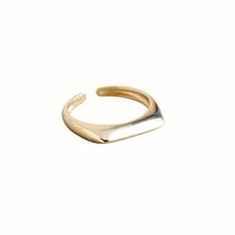 Contemporary Minimalist 925 Sterling Silver Gold-Plated Adjustable Ring ... - £23.05 GBP
