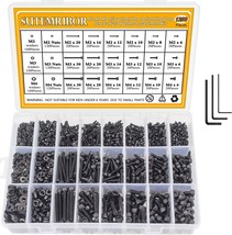 Sutemribor Hex Socket Head Cap Bolts Screws Nuts Washers Assortment Kit With Hex - £35.15 GBP