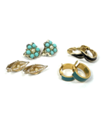 Vintage Sarah Coventry Earring Lot Signed Clip On Hoops Cluster Crystal ... - €24,86 EUR