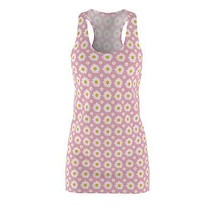 Women&#39;s White Daisies on Pink All Over Print Cut &amp; Sew Racerback Summer ... - £29.39 GBP