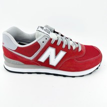 New Balance 574 Classics Red Grey Suede Mens Retro Sneakers ML574VIE - £71.88 GBP