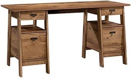 Sauder Trestle Executive Trestle Desk, Vintage Oak Finish - £224.61 GBP