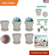 Charming 6 Pack of 4 Inch Grey Terracotta Pots with Saucer for Crafts an... - $43.50
