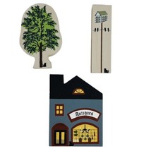 Vintage The Cat&#39;s Meow Lot of 3 Antiques Store Bird House on Post Tulip Tree - £11.39 GBP