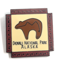 Denali National Park Preserve Alaska Brown Zuni Fetish Bear Enamel Pin Souvenir - £13.10 GBP