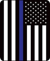 POLICE FLAG THIN BLUE LINE QUEEN SIZE SOFT COZY BEDROOM BED BLANKET 79'' x 96''