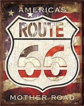 Route 66 America&#39;s Mother Road Highway Retro Wall Decor Metal Tin Sign #2104 - £15.96 GBP