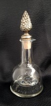 Vintage Colavita Olive Oil Glass Bottle Clear w/ Cork Grape or Pine Cone Stopper - £9.56 GBP