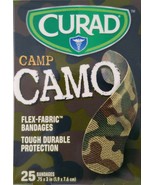 Camp Camo Bandages Flex Fabric 3/4&quot; x 3&quot; Sterile Latex Free 25 Ct/Box - £2.33 GBP
