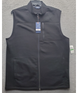 IZOD Vest Mens LT Black Golf Performance Fleece Lined Natural Stretch Fu... - $43.81