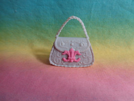 Monster High Doll Rochelle Goyle Light Gray and Pink Fleur de Lis Purse Bag - $5.82