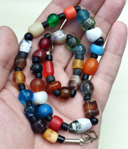 Old Beads antique Traded Stones and Glass Beads Jewelry Necklace Mala - $1,050.31 MXN