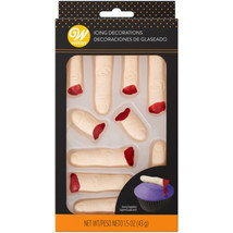 Severed Finger Halloween Royal Icing Decorations 10 Ct Wilton - £7.70 GBP