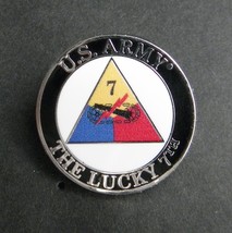 Army The Lucky 7th Seventh Armored Division Lapel Pin Badge 1 Inch - £4.52 GBP