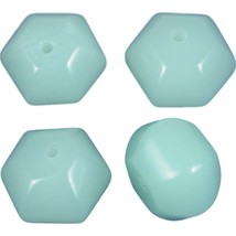 4 Light Green Aventurine Hexagon Gemstone Beads 10.5mm - £13.82 GBP