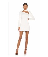 Alexis Ambrose Choker Dress S Ecru White One Long Sleeve Cut out Club Mini - £65.36 GBP