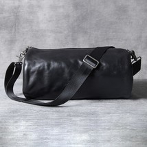 S.WORKER Genuine Leather Men&#39;s Casual Shoulder Bag Minimalist Design Cowhide Cro - £240.59 GBP