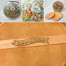 Concord Zippered Flapjack Compact Metal Courting Scene Man Woman Lamb Po... - $29.65