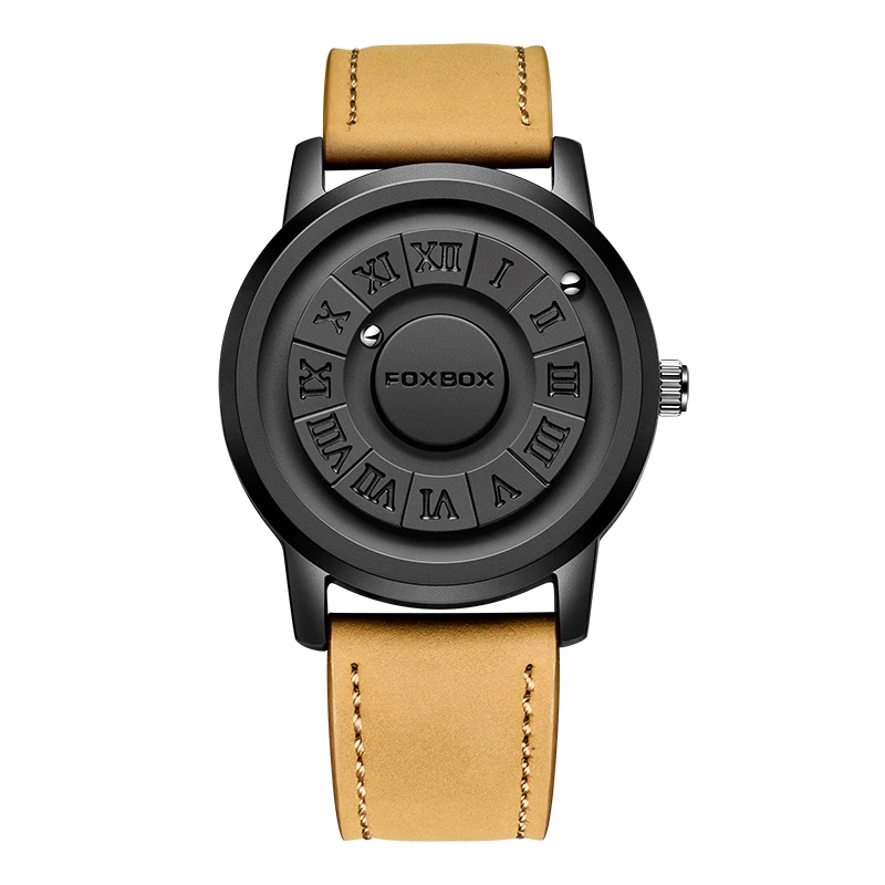 New Man Watch Brand Creative Leather strap Scrolling Beads Quartz Watche... - £48.16 GBP