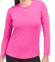 Nwt Gottex G Lifestyle Solid Hot Pink Long Sleeve Crew Shirt Top - M L &amp; Xl - £35.54 GBP