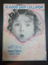 Vintage 1934 Shirley Temple On The Good Ship Lollipop Sheet Music Bright... - £39.46 GBP