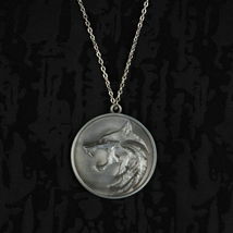 2019 TV The Witcher Geralt Wolf Head Necklace Pendant Chain Prop - $21.84