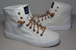 Sperry Size 8 M CREST HIGH TOP White Fabric Sneakers New Women&#39;s Shoes - £88.03 GBP