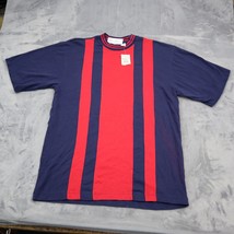 Weekends Shirt Mens M Blue Three Stripe Short Sleeve Crew Neck Casual Top - £23.34 GBP