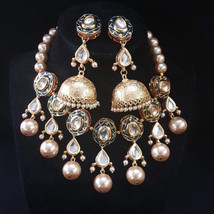 VeroniQ Trends-Designer Necklace in Kundan Meenakari Work and Pearls Rajasthani  - £75.93 GBP