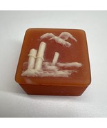 Vintage Trinket Box by Design Gifts Int&#39;l Seagull Beach Incolay Stone 1 ... - $180.87 MXN