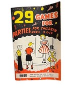 29 Games For Children&#39;s Parties. 1950&#39;s Booklet. 16 pages. Illustrated. ... - $9.70