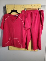 Liz &amp; Me Sport Sweat Suit Shirt and Pants Red w/ White Trim Front Pockets Sz 1X - £23.35 GBP