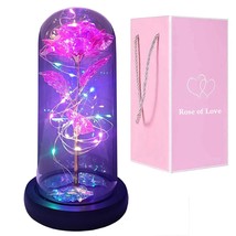 Rose Gift For Her, Women Romantic Valentine Gifts For Wife Led Galaxy Rose In Gl - £36.55 GBP