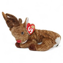 Ty Beanie Baby Roxie The Reindeer Plush Toy Red Nose 7.5&quot; MWMT 2000 Coll... - $16.39 CAD