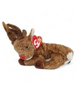 Ty Beanie Baby Roxie The Reindeer Plush Toy Red Nose 7.5&quot; MWMT 2000 Coll... - $16.36 CAD