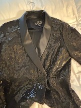 Alex Evenings Black Sequin Glitter Jacket Size Large - $94.05