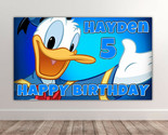2 X DONALD DUCK Personalised Birthday Backdrop - Disney Banner 40 x 24 I... - $18.19